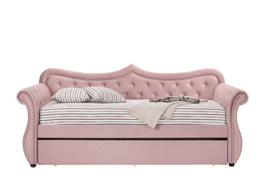 Adkins Daybed & Trundle, Pink Velvet