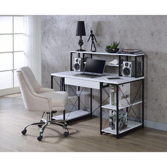 Amiel Writing / Music Recording Studio Desk, White & Black