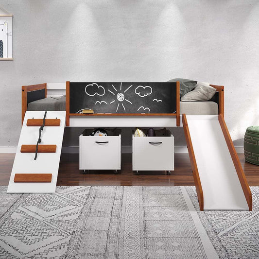 Aurea 2 Toy Boxes, Cherry Oak & White Finish