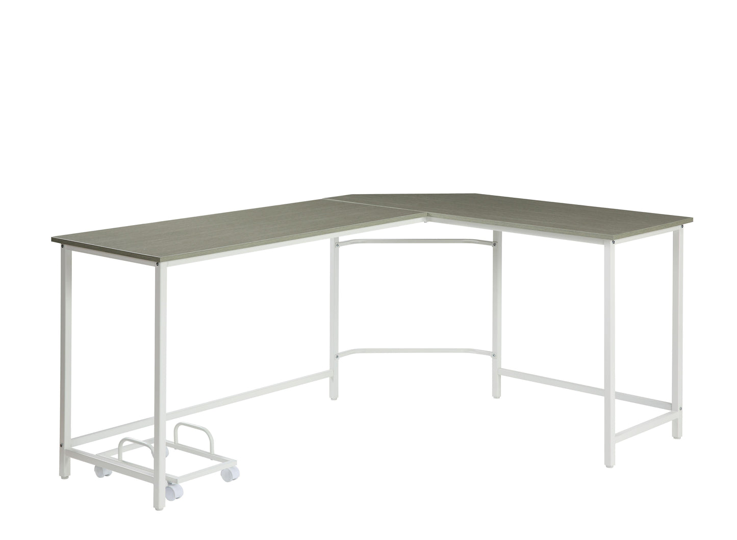 Bambina Computer Desk, Gray & White Finish