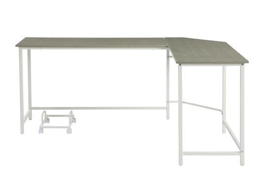 Bambina Computer Desk, Gray & White Finish