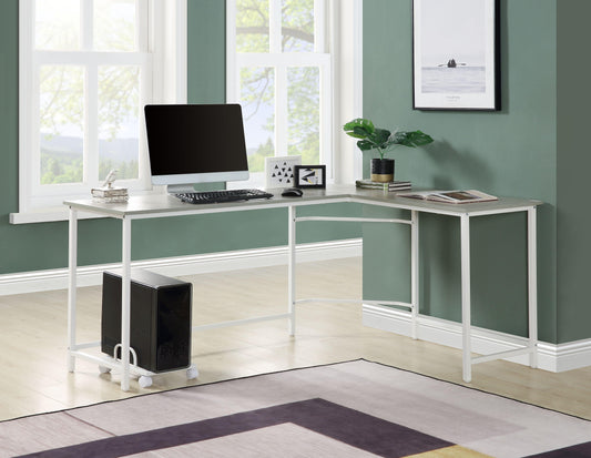 Bambina Computer Desk, Gray & White Finish