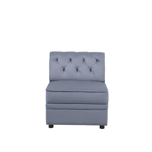 Bois II Modular Armless Chair, Gray Velvet