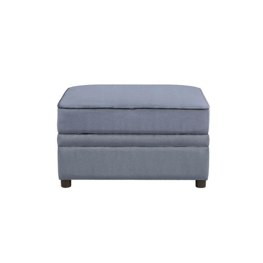 Bois II Storage Ottoman, Gray Velvet