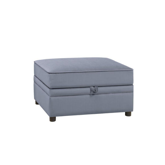 Bois II Storage Ottoman, Gray Velvet