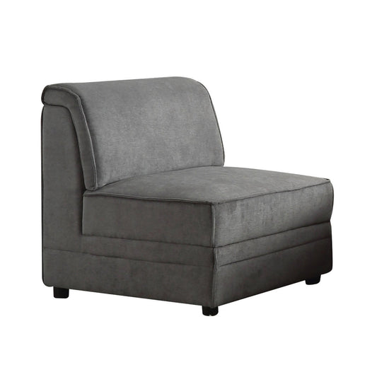 Bois Modular Armless Chair, Gray Velvet