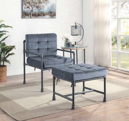 Brantley Chair, Gray Velvet