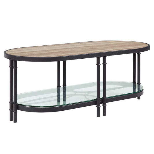 Brantley Coffee Table, Oak & Sandy Black Finish