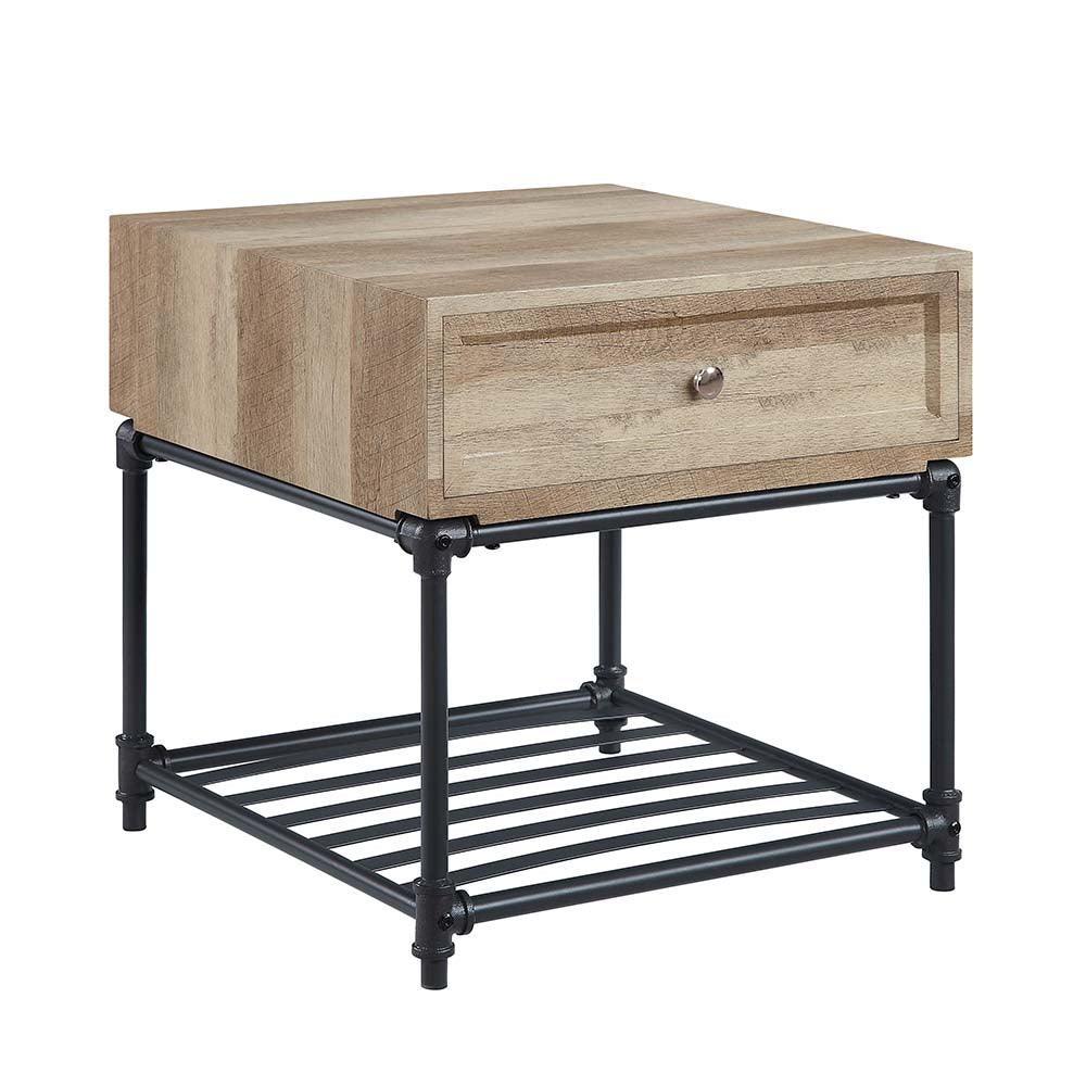 Brantley End Table, Oak & Sandy Black Finish