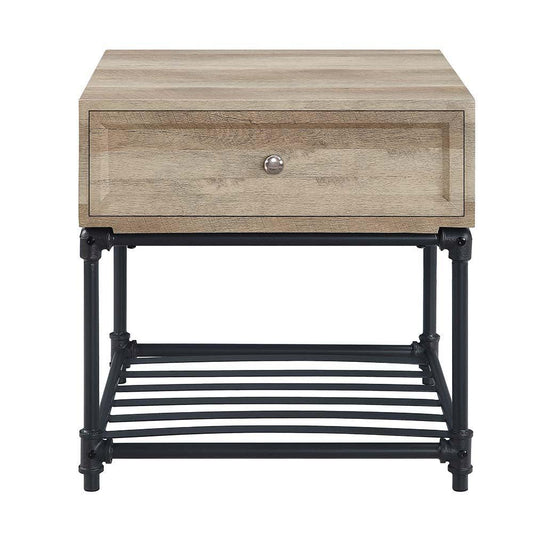Brantley End Table, Oak & Sandy Black Finish
