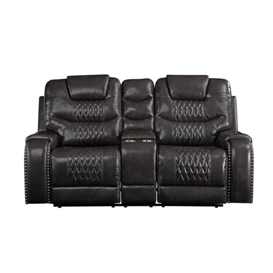 Braylon Motion Loveseat w/ Console, Black
