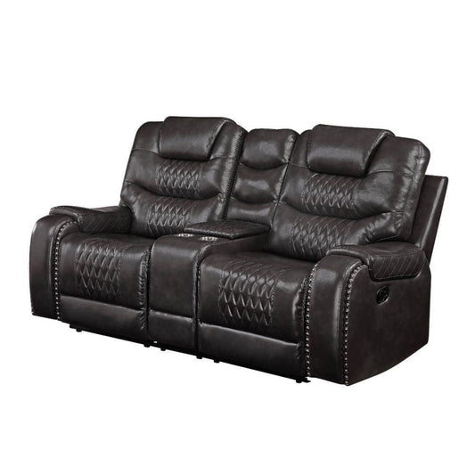 Braylon Motion Loveseat w/ Console, Black