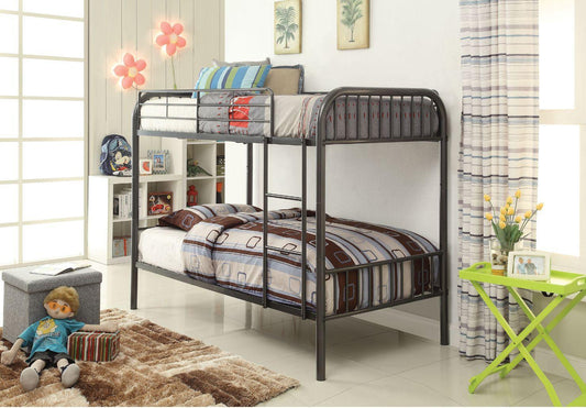 Bristol Twin/Twin Bunk Bed, Gunmetal Finish