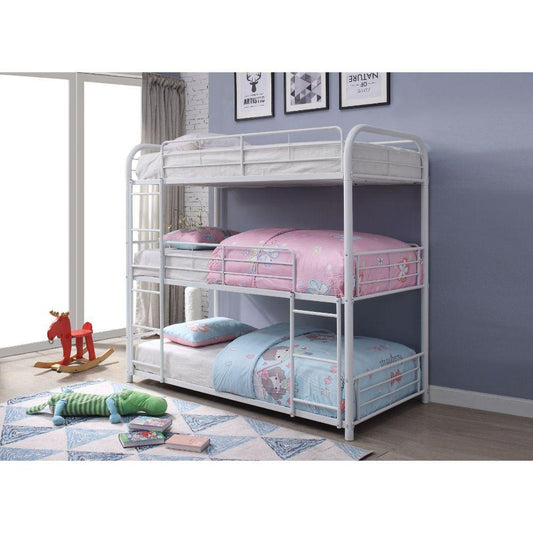 Cairo Triple Full Bunk Bed, White