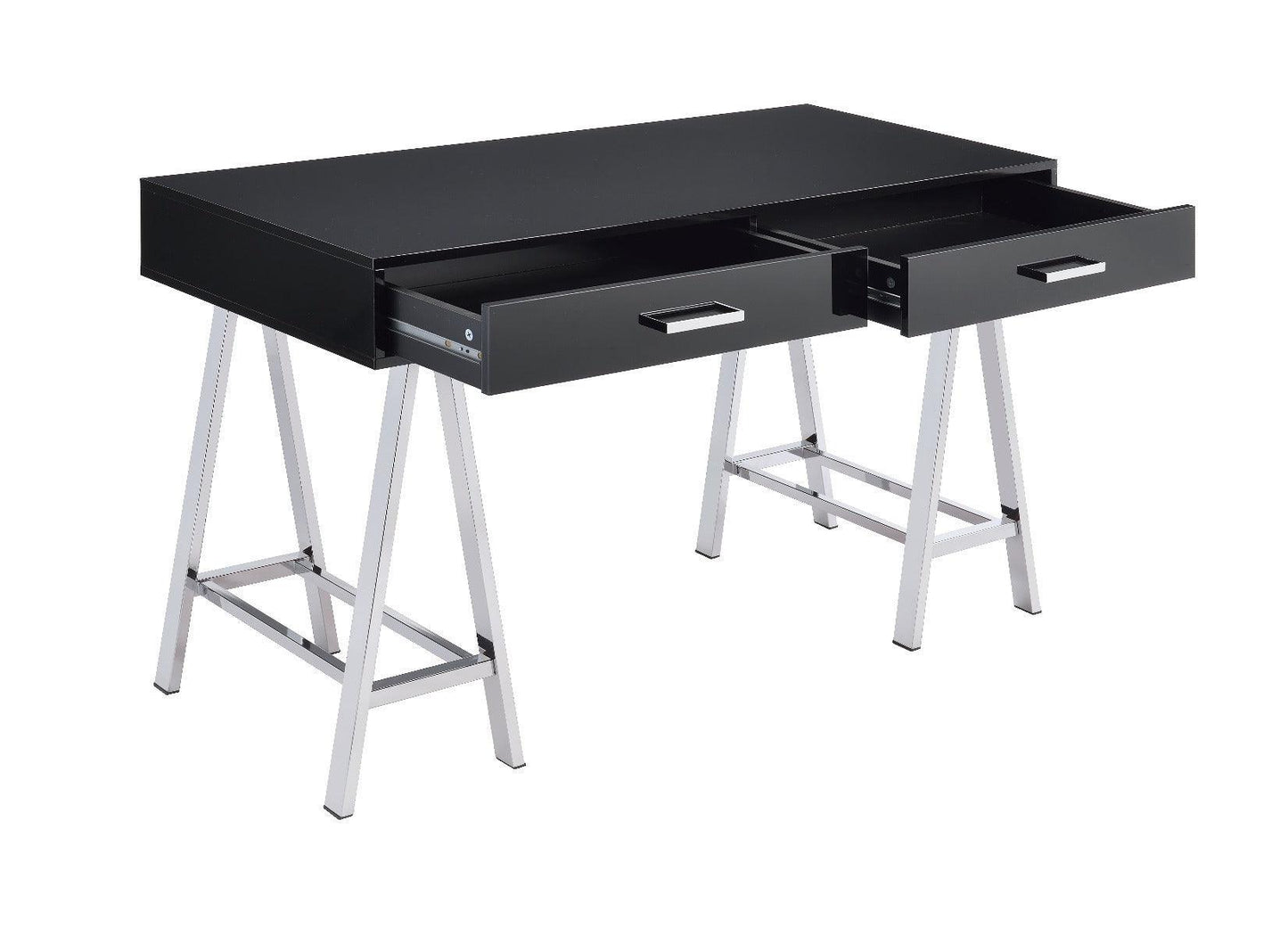 Coleen Writing Desk w/ USB, Black