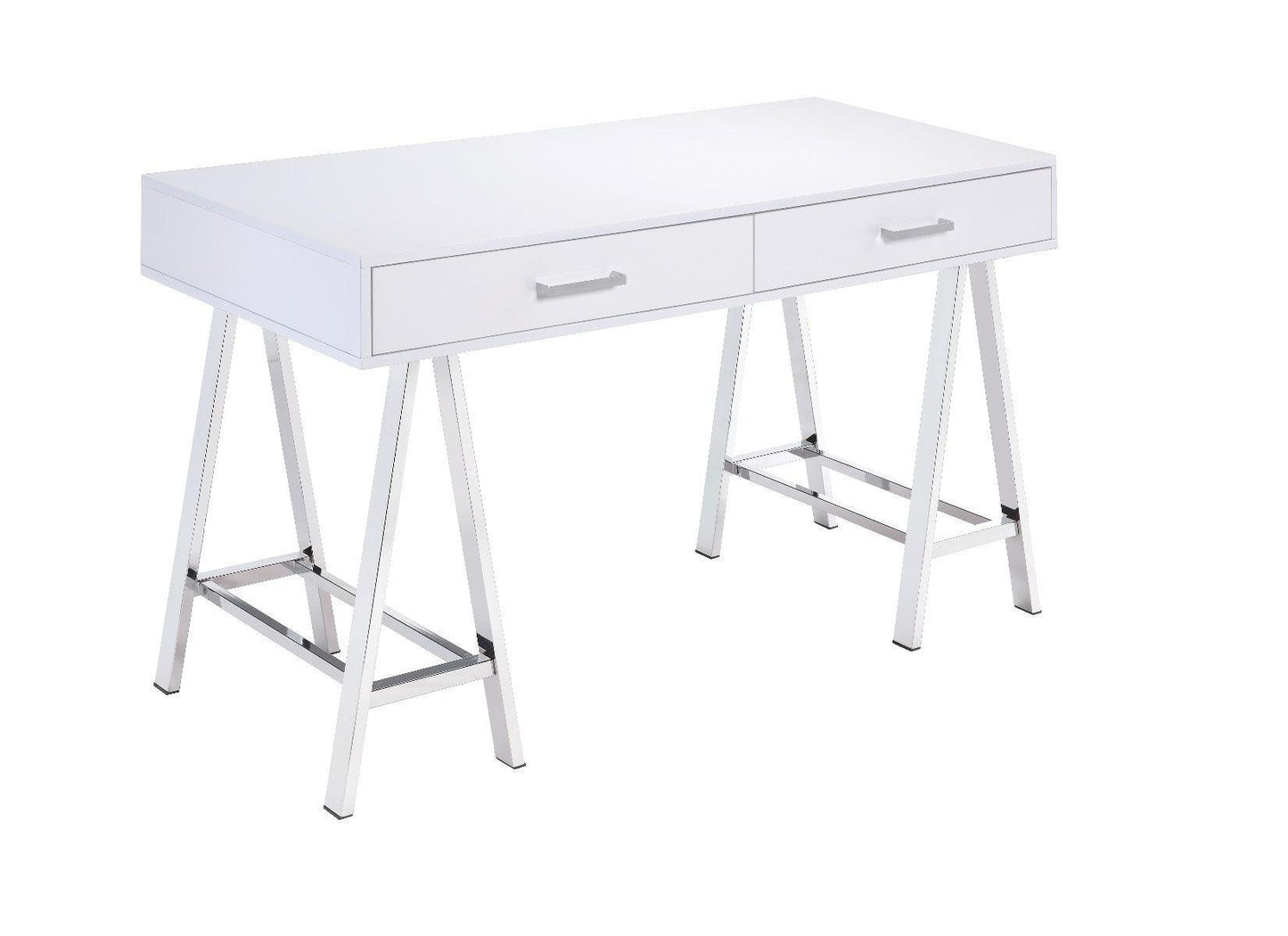 Coleen Writing Desk w/ USB, White