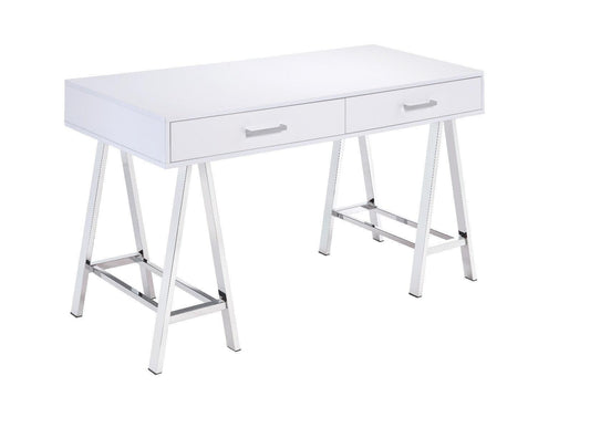 Coleen Writing Desk w/ USB, White