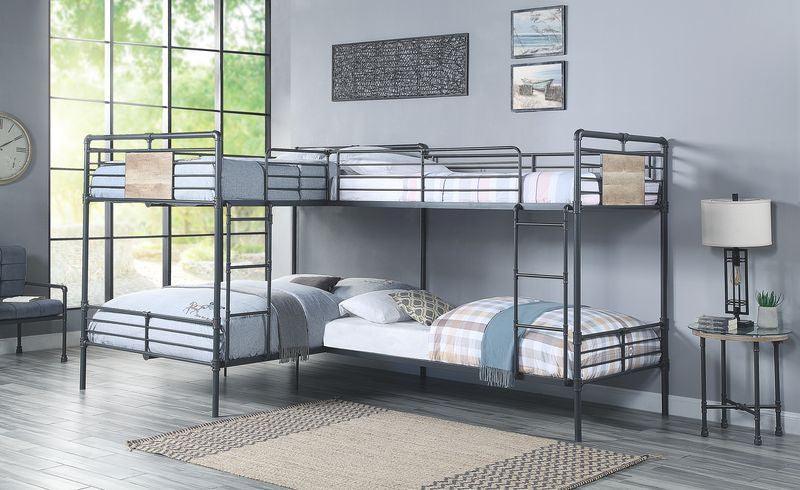Cordelia Double Twin & Double Full Bunk Bed, L Shape