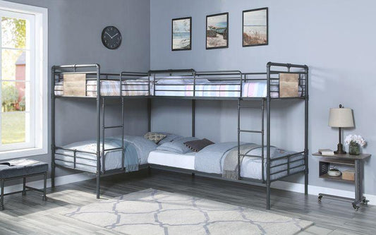 Cordelia Quadruple Twin Bunk Bed, L Shape
