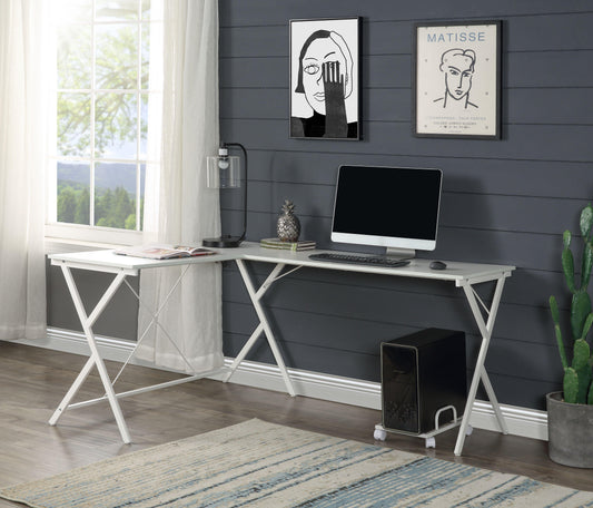Demas Computer Desk, White Finish