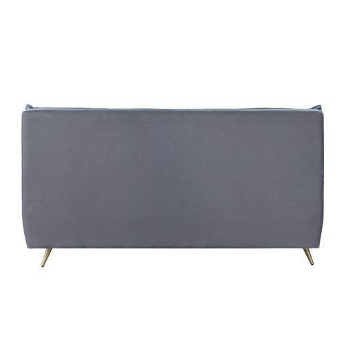 Doris Queen Bed, Gray Top Grain Leather