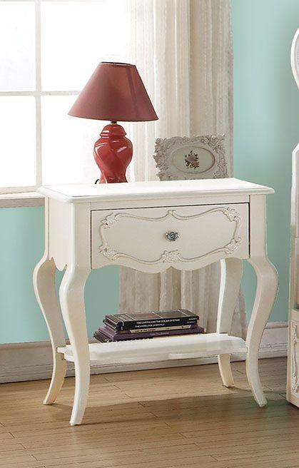 Edalene Nightstand, Pearl White
