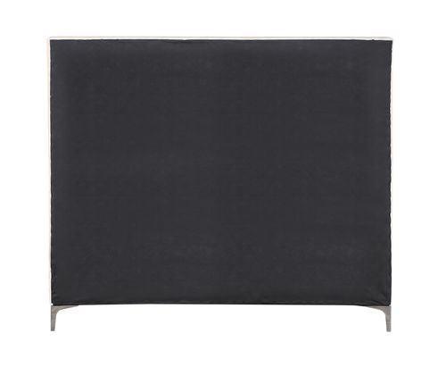 Faiz Eastern King Bed, Beige Velvet