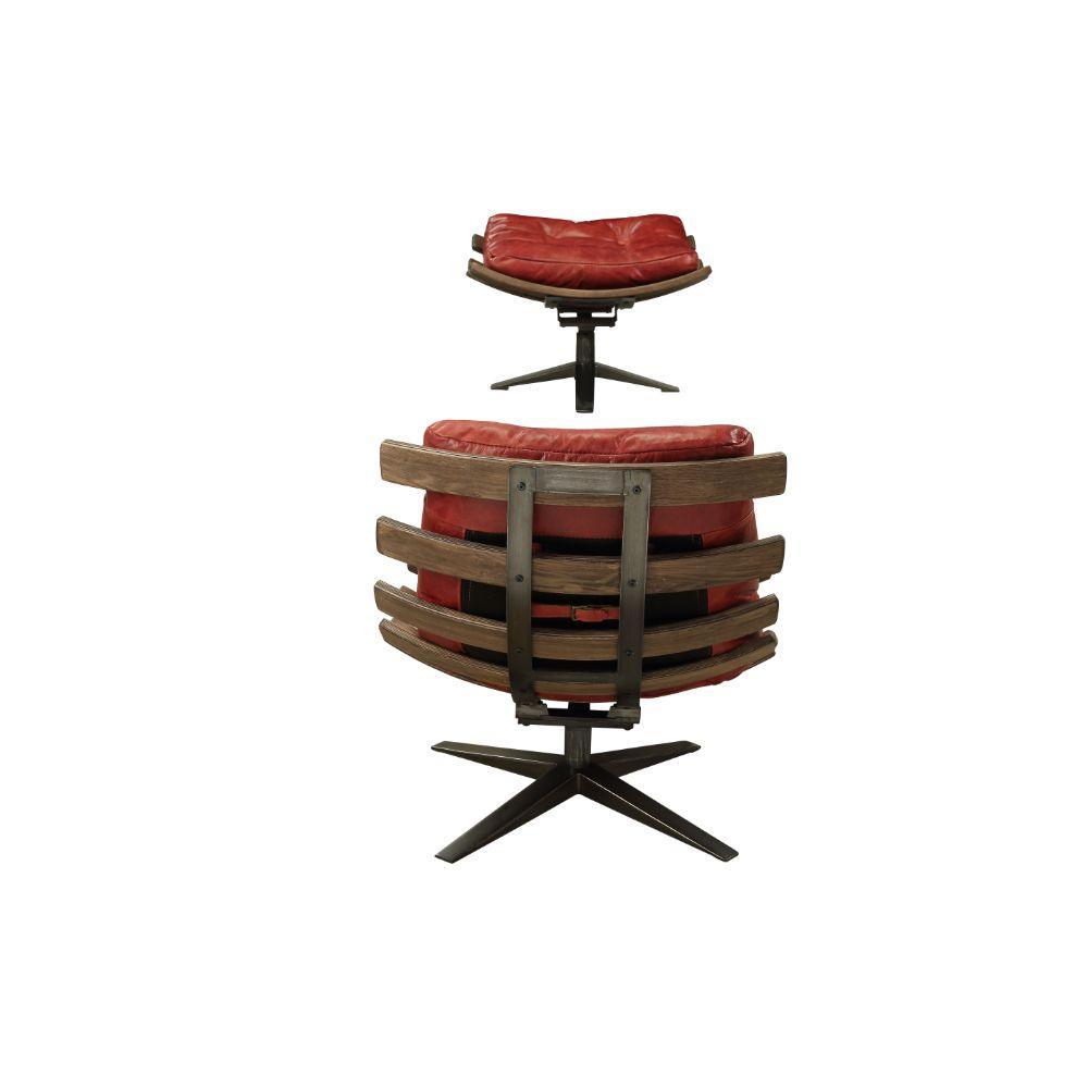 Gandy Chair & Ottoman, Red