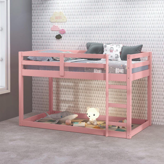 Gaston II Twin Loft Bed, Pink