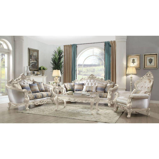 Gorsedd Sofa w/5 Pillows, Antique White
