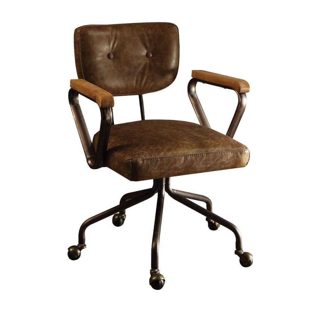 Hallie Office Chair, Vintage Whiskey Top Grain Leather