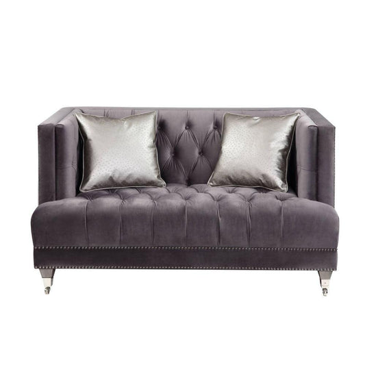 Hegio Loveseat w/2 Pillows, Gray