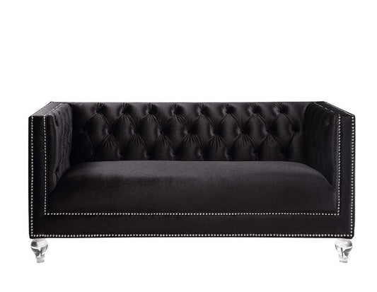 Heibero Loveseat w/ 2 Pillows, Black