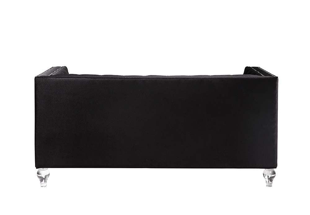 Heibero Loveseat w/ 2 Pillows, Black
