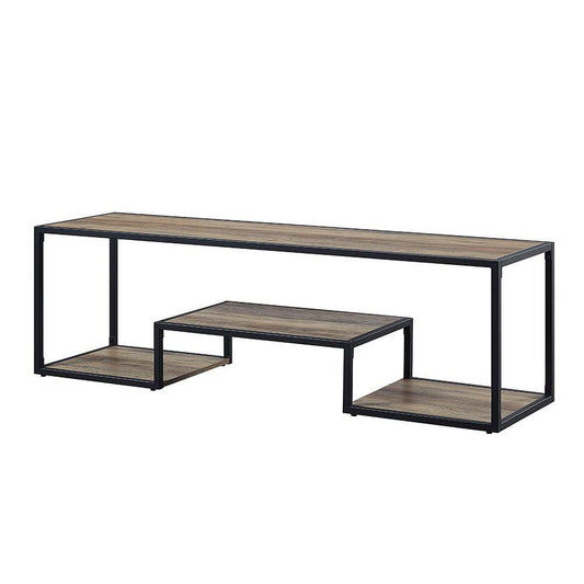 Idella TV Stand, Rustic Oak & Black Finish