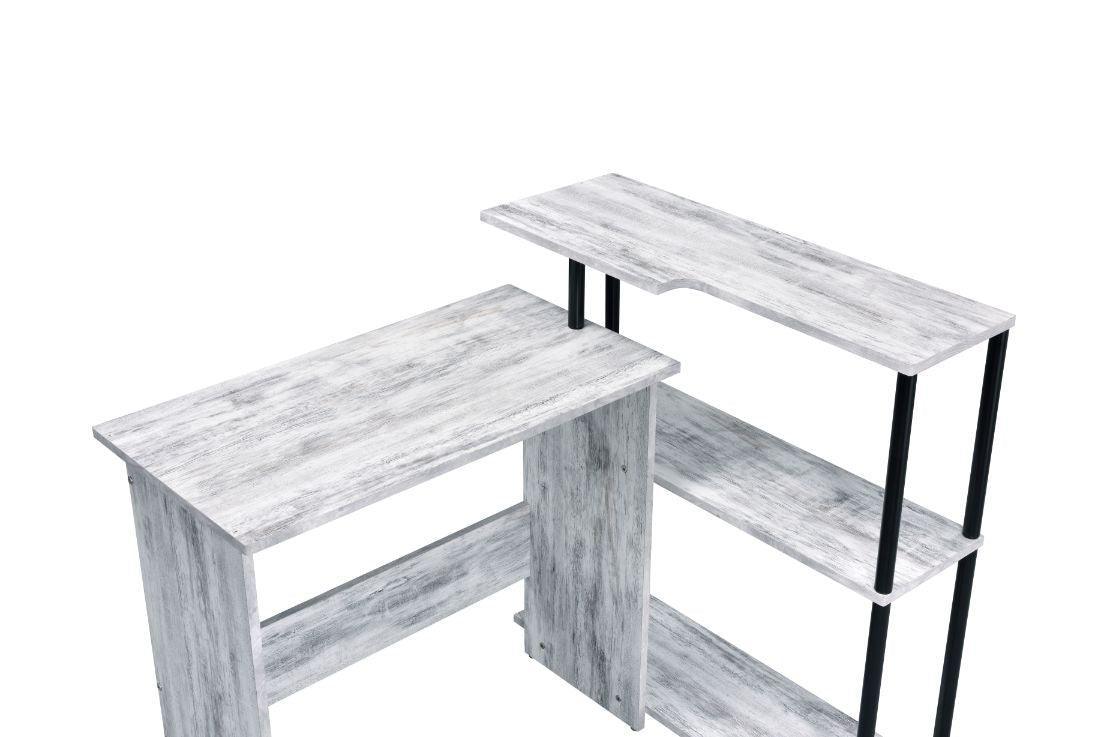 Ievi Writing Desk, Antique White & Black