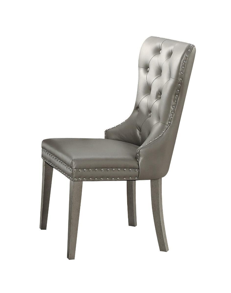 Kacela Side Chair (Set-2), PU & Champagne