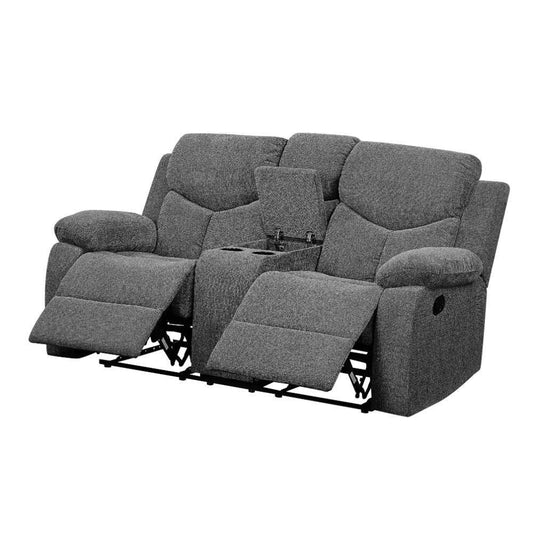 Kalen Motion Loveseat w/Console, Gray