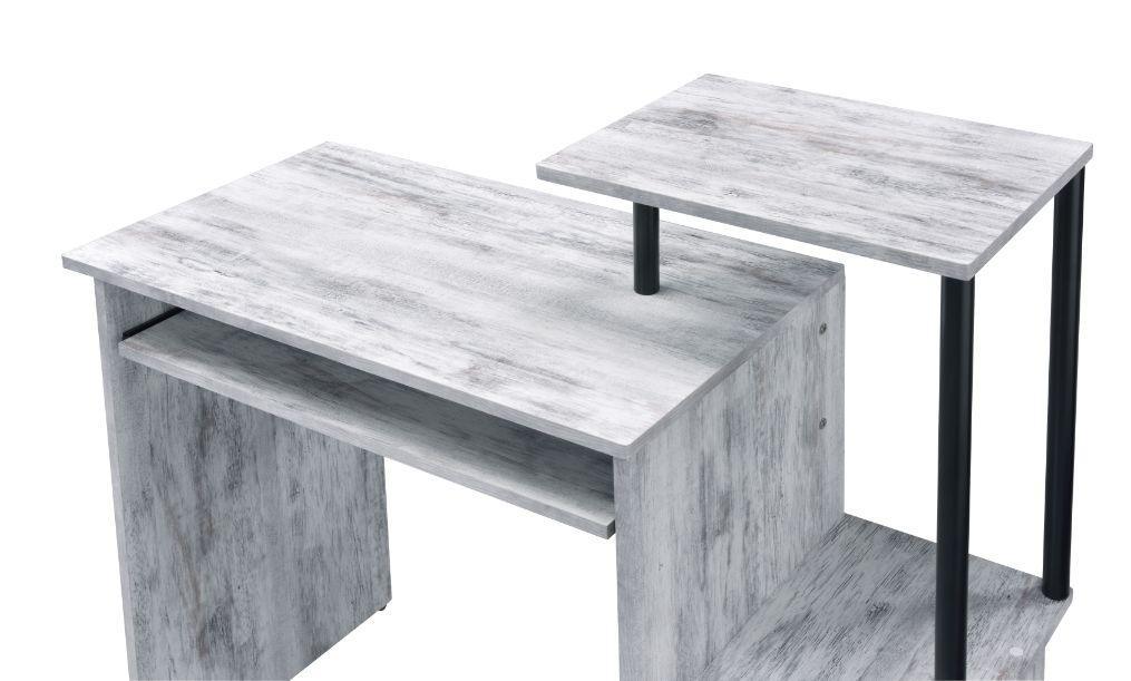 Lyphre Computer Desk, Antique White & Black