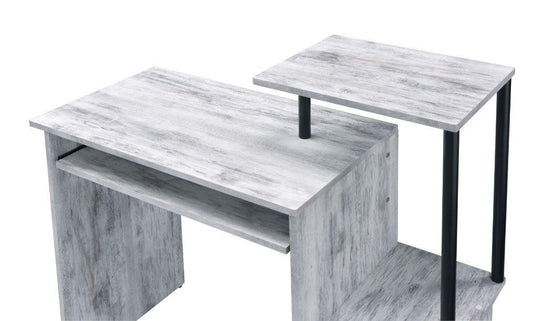 Lyphre Computer Desk, Antique White & Black