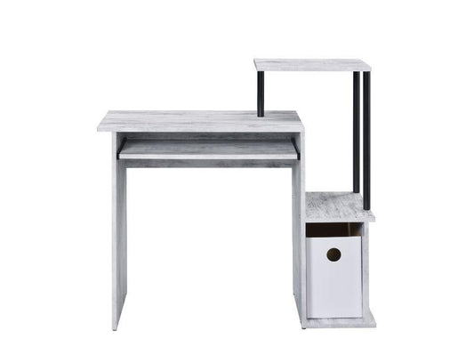 Lyphre Computer Desk, Antique White & Black