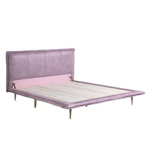 Metis Queen Bed, Pink Top Grain Leather