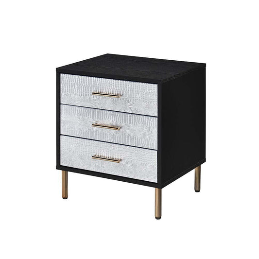 Myles Nightstand, Black & Silver