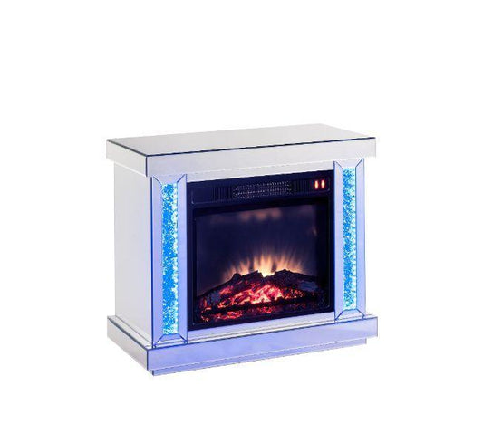 Noralie Fireplace w/ LED, Mirrored & Faux Diamonds