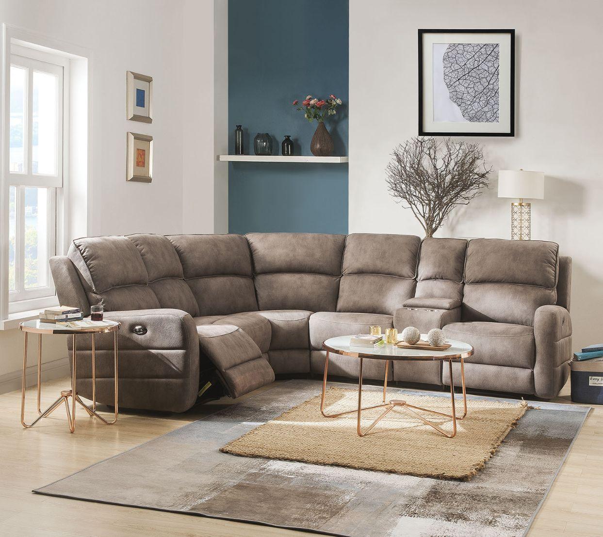 Olwen Power Motion Sectional Sofa, Mocha