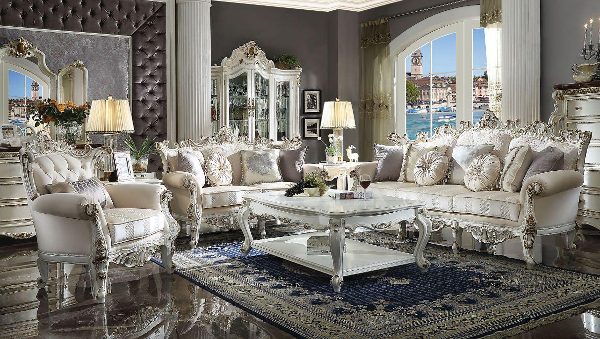 Picardy II Sofa w/7 Pillows, Fabric & Antique Pearl