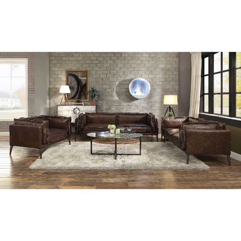 Porchester Sofa, Distress Chocolate Top Grain Leather