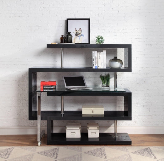 Space-saving Writing Desk w/Shelf, Black