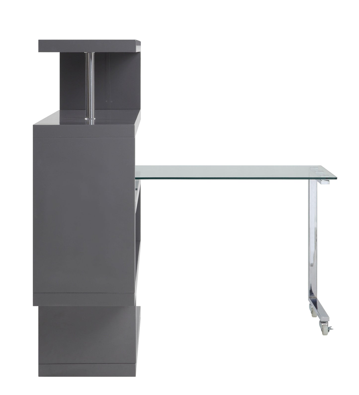 Space-saving Writing Desk w/Shelf, Gray