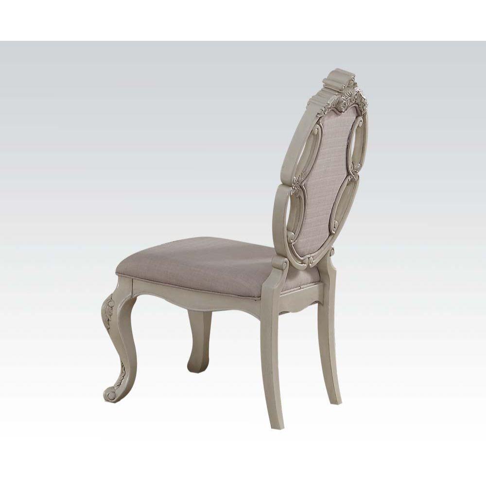 Ragenardus Side Chair (Set-2), Fabric & Antique White